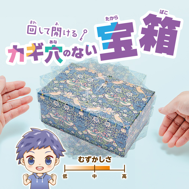 回して開けるカギ穴のない宝箱